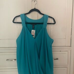 Elegant Teal Blue Sleeveless Top